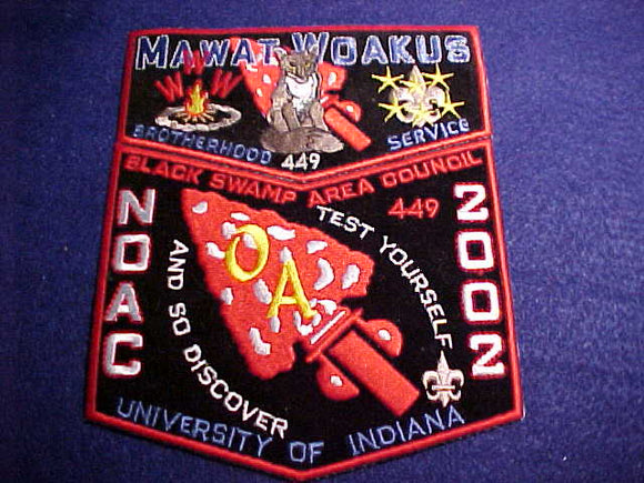 449 S8 + X5 MAWAT WOAKUS, NOAC 2002, BLACK SWAMP A. C., UNIVERSITY OF INDIANA