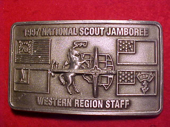 1997 National Jamboree, western region staff pewter belt buckle