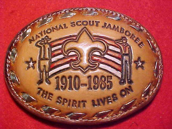 1985 National Jamboree, leather belt buckle