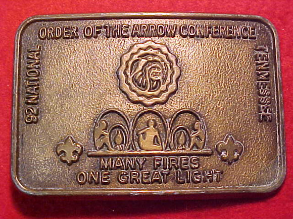 1992 National Order of the Arrow Conference belt buckle. NOAC.