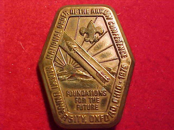 1975 National Order of the Arrow Conference belt buckle. NOAC.