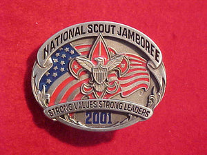 BELT BUCKLE, 2001 NATIONAL JAMBOREE "STRONG VALUES STRONG LEADERS"
