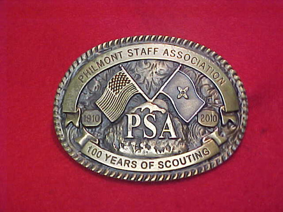 1910-2010 PHILMONT STAFF ASSOCIATION BELT BUCKLE, 100 YEARS OF SCOUTING