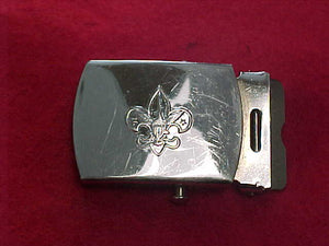 BOY SCOUT CHROME PLATED SOLID BRASS BELT BUCKLE, USED