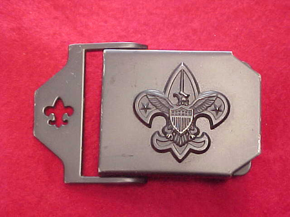 BSA WEB BELT BUCKLE WITH TENDERFOOT LOGO ON BUCKLE AND FDL ON MECHANISM, USED