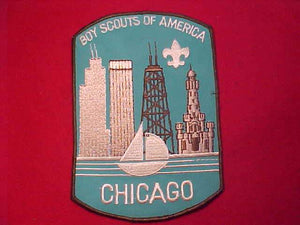 CHICAGO AREA COUNCIL JACKET PATCH, PLASTIC BACK, 5.75 X 8.25"