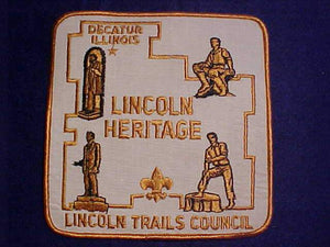 LINCOLN TRAILS C. JACKET PATCH, LINCOLN HERITAGE, 6" SQUARE