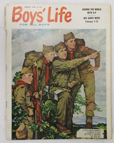 February 1962 Boys' Life, Norman Rockwell cover