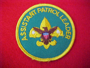ASSISTANT PATROL LEADER, 1972-89, PLASTIC BACK