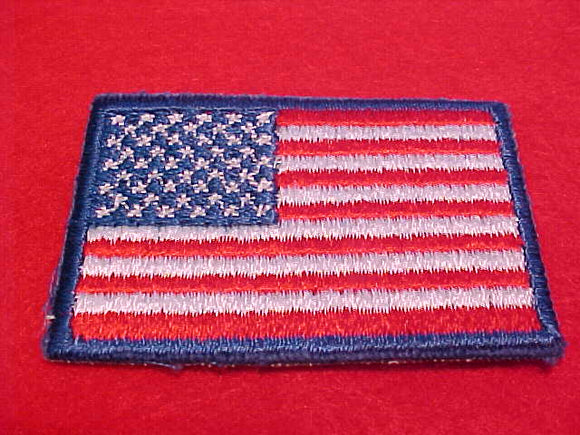 USA Flag for BSA uniform, plastic back, cut edge