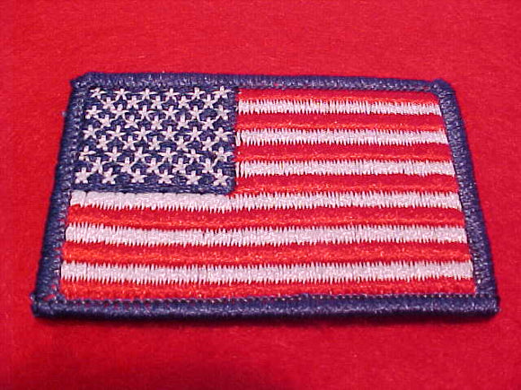 USA Flag for BSA uniform, plastic back, rolled bdr.