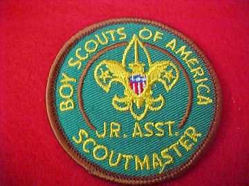 JUNIOR ASSISTANT SCOUTMASTER, CLEAR PLASTIC BACK, 1970-71