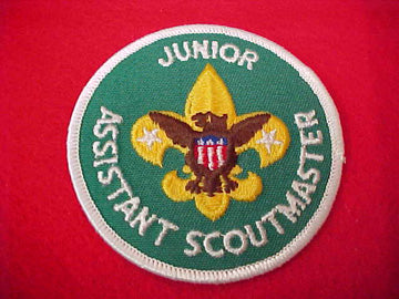 JUNIOR ASSISTANT SCOUTMASTER, WHITE GAUZE BACK, 1972-89