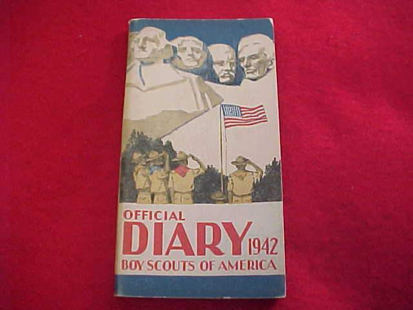 1942 BSA DIARY, EXCELLENT CONDITION, NO WRITING OTHER THAN SCOUTS NAME ON PAGE 1