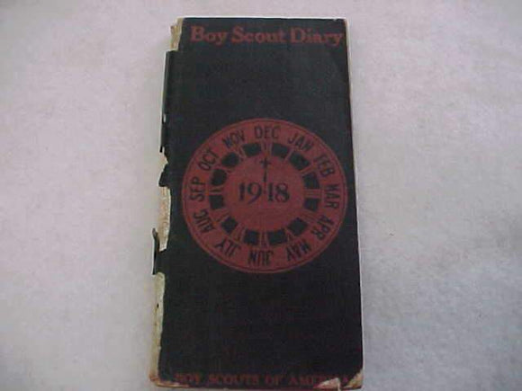 1918 BSA DIARY, FAIR CONDITION, PAGES 1-4 MISSING