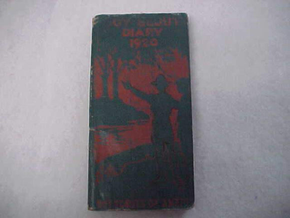 1920 BSA DIARY, GOOD COND., MANY DAILY ENTRIES BY SCOUT