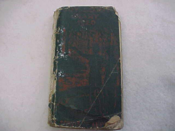 1920 BSA DIARY, POOR CONDITION