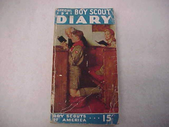 1941 BSA DIARY, GOOD COND., SOME WRITING INSIDE, ORIG. OWNER WAS SCOUT FROM CHADRON, NE