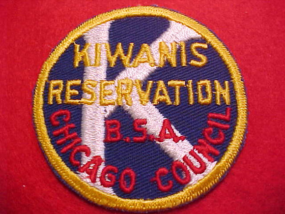 KIWANIS RESERVATION, CHICAGO COUNCIL, 1950'S, MINT