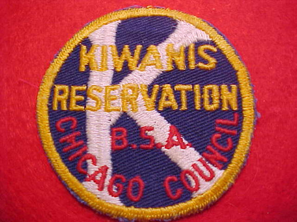 KIWANIS RESERVATION, CHICAGO COUNCIL, 1950'S, USED