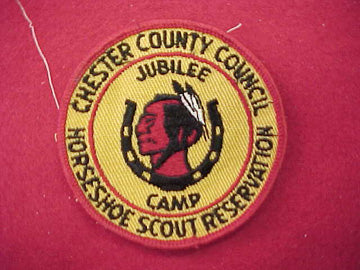 Horseshoe Scout Reservation, Jubilee Camp, Chester County Council, 1960, thin letters