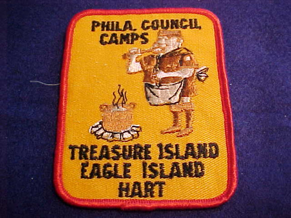 PHILADELPHIA COUNCIL CAMPS, TREASURE ISLAND, EAGLE ISLAND, HART, 1970'S