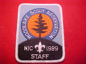 WOODLAKE SCOUT RESERVATION, NORTHERN INDIANA COUNCIL, STAFF, 1989