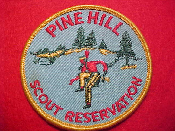 PINE HILL SCOUT RESERVATION, 1960'S, AQUA TWILL, YELLOW BORDER