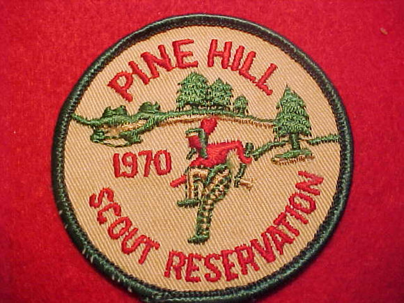 PINE HILL SCOUT RESERVATION, 1970, YELLOW TWILL, GREEN BORDER