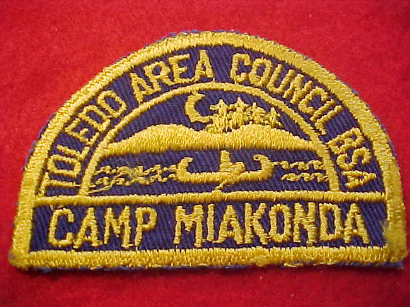 MIAKONDA, TOLEDO AREA COUNCIL, 1950'S, FIRST YEAR CAMPER, LOW HILLS, DK. BLUE TWILL, USED
