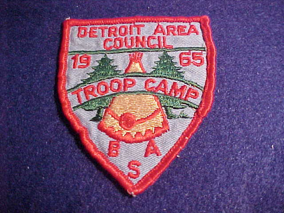 DETROIT AREA COUNCIL, TROOP CAMP, 1965, USED