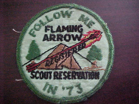 FLAMING ARROW SCOUT RESERVATION, REGISTERED, 1973, USED