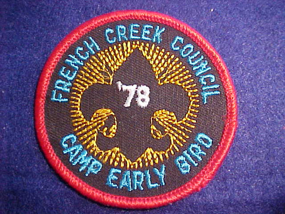 FRENCH CREEK COUNCIL CAMP, EARLY BIRD, 1978