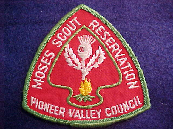 MOSES SCOUT RESERVATION, PIONEER VALLEY COUNCIL, 1960'S, GREEN BORDER, USED