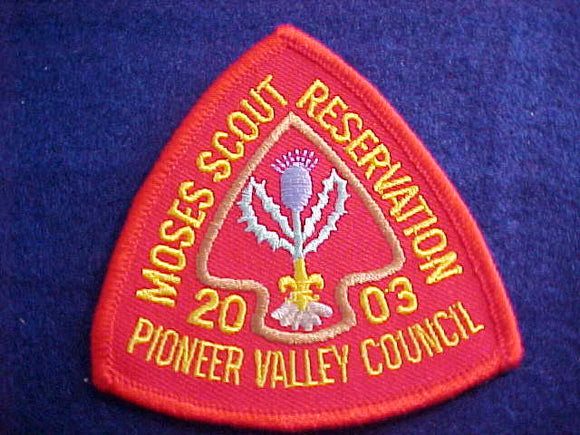MOSES SCOUT RESERVATION, PIONEER VALLEY COUNCIL, 2003, RED BORDER