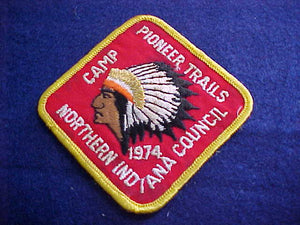 PIONEER TRAILS, NORTHERN INDIANA COUNCIL, 1974, USED