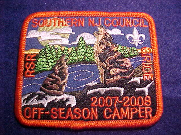 ROOSEVELT SCOUT RESERVATION/GRICE, SOUTHERN NEW JERSEY COUNCIL, OFF SEASON CAMPER, 2007-2008