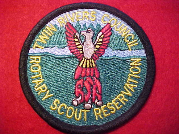 ROTARY SCOUT RESERVATION, TWIN RIVERS COUNCIL, 3 ROUND, BLACK BORDER