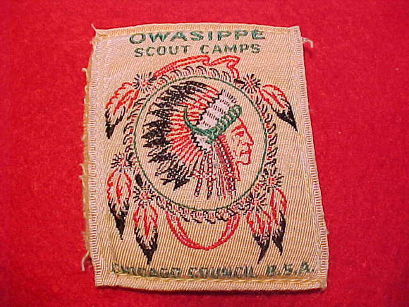 OWASIPPE SCOUT RESERVATION, CHICAGO COUNCIL, WOVEN, USED