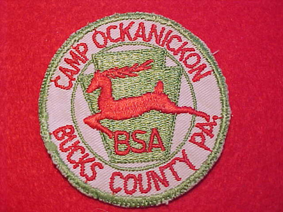 OCKANICKON, BUCKS COUNTY PA., 1950'S THIN LETTERS, CUT EDGE, USED