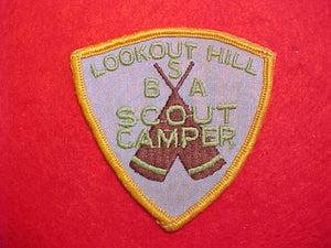 LOOKOUT HILL SCOUT CAMPER, 1960'S, USED