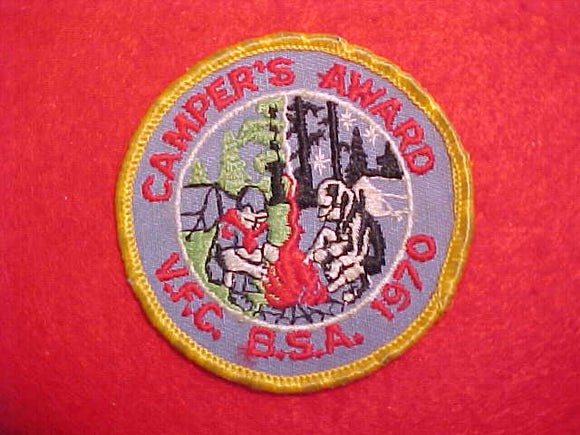 VALLEY FORGE COUNCIL CAMPER'S AWARD, 1970, USED