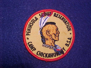 CHICKAHOMINY, PENINSULA SCOUT RESERVATION, YELLOW TWILL, NO EARRING, USED