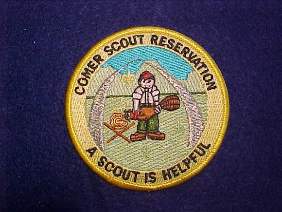 COMER SCOUT RESERVATION, A SCOUT IS HELPFUL, YELLOW BORDER