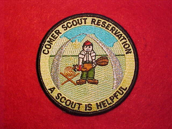 COMER SCOUT RESERVATION, A SCOUT IS HELPFUL, BLACK BORDER
