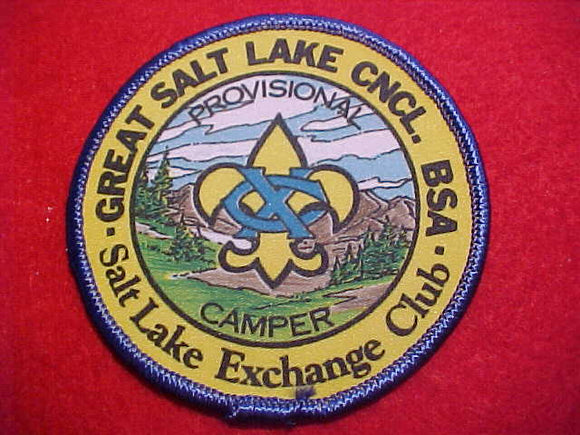GREAT SALT LAKE COUNCIL, PROVISIONAL CAMPER, SALT LAKE EXCHANGE CLUB