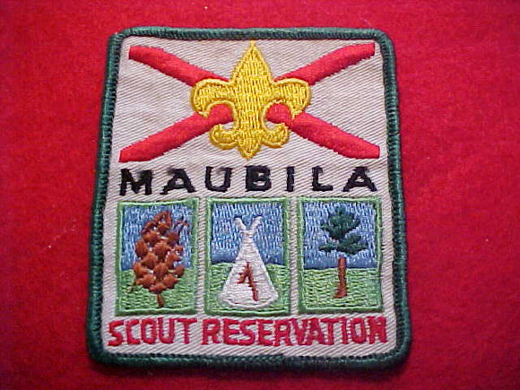 MAUBILA SCOUT RESERVATION, 1960'S, GREEN BORDER, USED