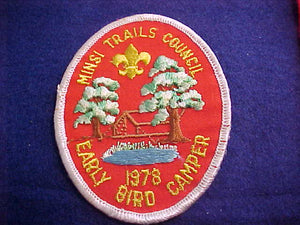 MINSI TRAILS COUNCIL, EARLY BIRD CAMPER, 1978