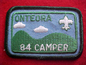 ONTEORA, CAMPER, 1984, 3X2" RECTANGLE