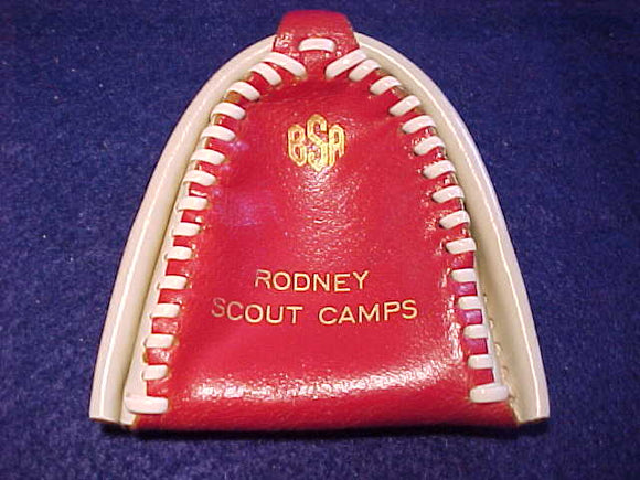 ROONEY SCOUT CAMPS, COIN PURSE, 1940'S, LEATHER